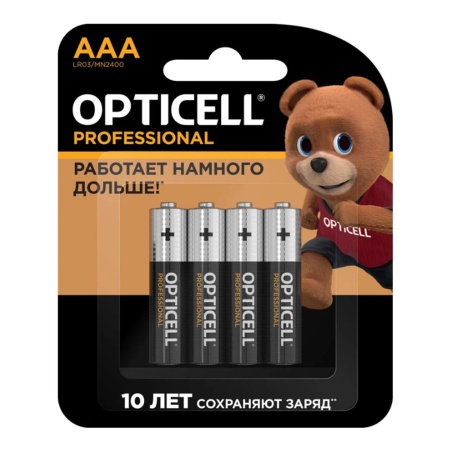 Батарейка Элемент питания алкалиновый AAA/LR03 Professional Opticell
