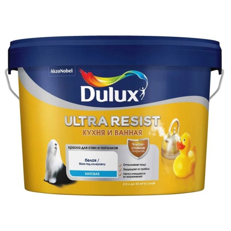 Краска кухня и ванная полуматовая 2,5 л Dulux Ultra Resist