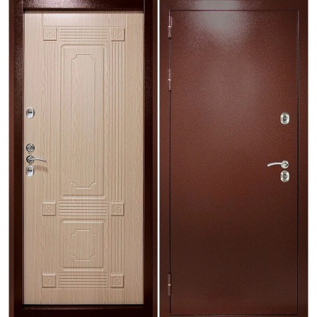 Дверь Термаль Ультра Беленый дуб 860х2050 мм Левая с цилиндрическим замком и дверной фурнитурой