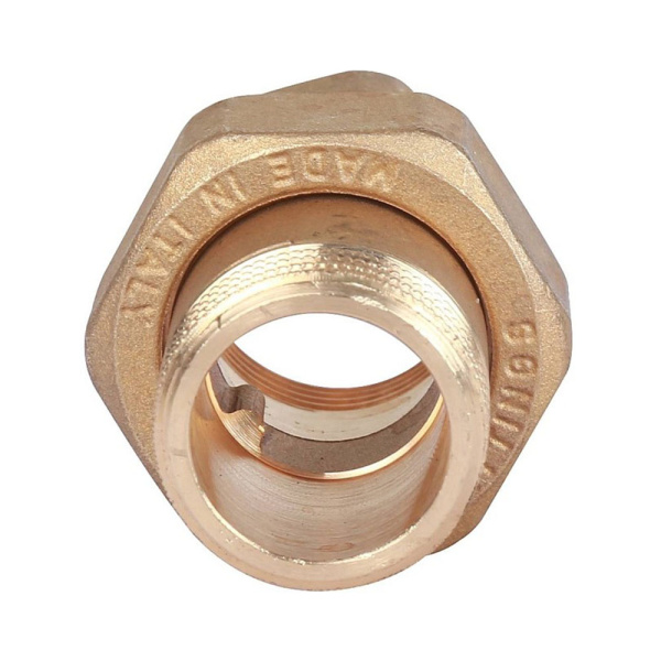 Картинка Сгон разъемный ВВ 3/4' прямой уплотнение под гайкой o-ring кольцо STOUT