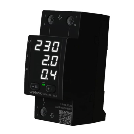 Реле напряжения многофункциональное VIP-63 bk blek Welrok
