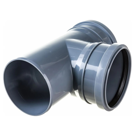 Картинка Тройник 110х110/87° для внутренней канализации Серый Политэк