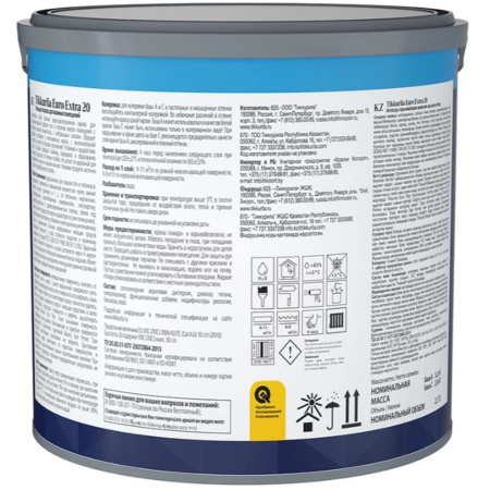 Картинка Краска моющаяся для влажных помещений 2,7 л Tikkurila Euro 20