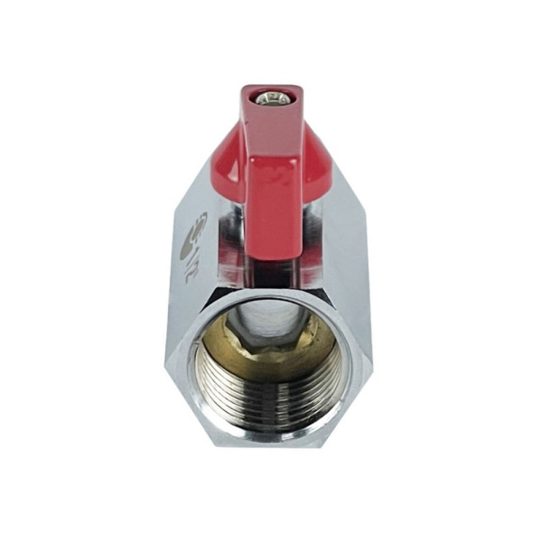 Картинка Кран мини шаровой MINI 1/2" В/В латунь никелированная VALFEX