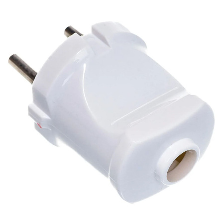 Картинка Вилка прямая без заземления электрическая Белая 10А 250В 4142 IN HOME