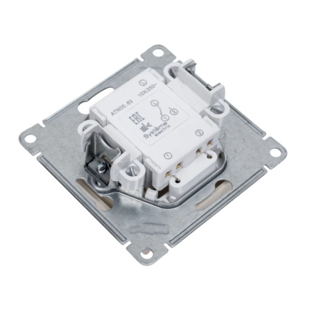 Картинка Переключатель проходной 1 клавиша с подсветкой в рамку Бежевый Systeme Electric ATLASDESIGN