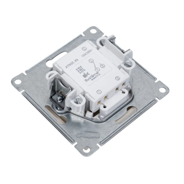 Картинка Переключатель проходной 1 клавиша с подсветкой в рамку Бежевый Systeme Electric ATLASDESIGN