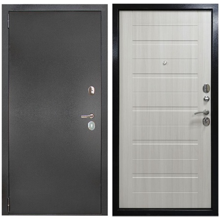 Дверь ДК 70 С 860х2050 мм Левая Серебро/Лиственница беленая с фурнитурой и цилиндром