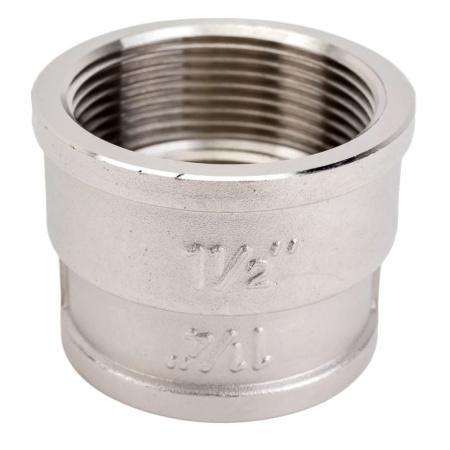 Картинка Муфта ВР/ВР 1 1/2' х 1 1/4' переходная Латунь никелированная VALFEX