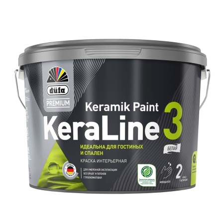 Краска Düfa Premium Keraline 3 глубокоматовая для стен и потолков 9 л BW