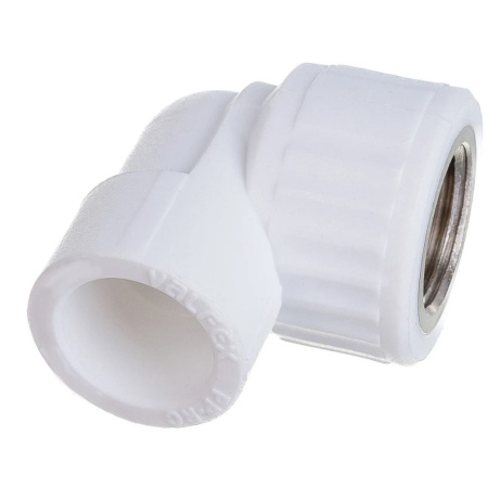 Картинка Угольник 20х1/2' ВР комбинированный полипропиленовый Белый Valfex