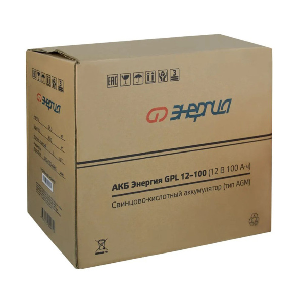 Картинка Аккумуляторная батарея АКБ GPL 12-100 Энергия
