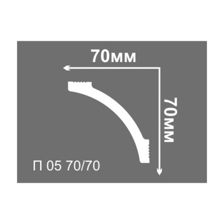 Картинка Плинтус потолочный П 05 70/70 мм 2 м Де-Багет