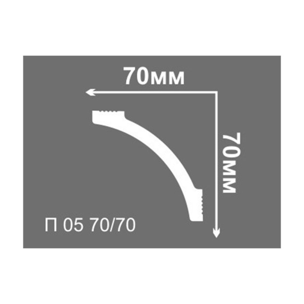 Картинка Плинтус потолочный П 05 70/70 мм 2 м Де-Багет