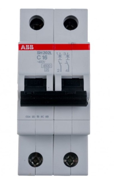 Картинка Автоматический выключатель 2п SH202 С 16А 4,5кА ABB