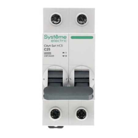 Картинка Автоматический выключатель 2п С 25А 4.5kA 230В City9 C9F34225 Systeme Electric