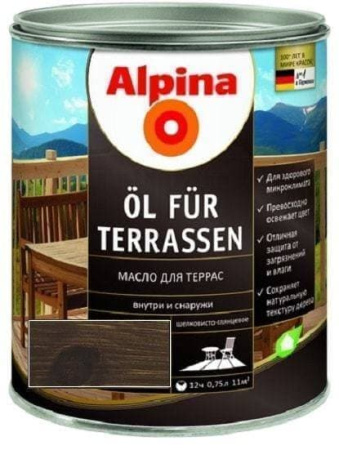Альпина масло для террас полуматовое Темный 0,75 л