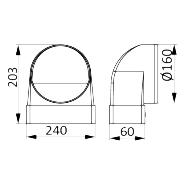 Картинка Колено 204х60/ D 160 мм 620 СК 16 КП ERA