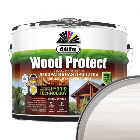 Пропитка декоративная для дерева Dufa Wood Protect Белый 10 л
