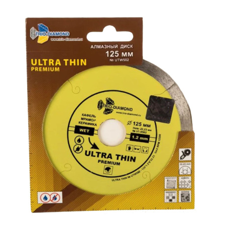 Картинка Круг Алмазный 125х1,2х22,23 мм сплошной премиум Trio-Diamond