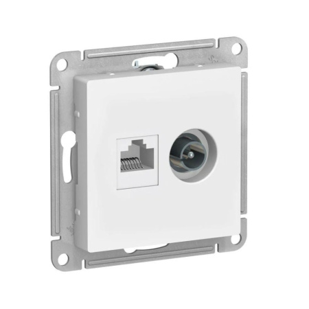 Schneider ATLASDESIGN Белая розетка RJ45 cat.5e+TV в рамку ATN000189