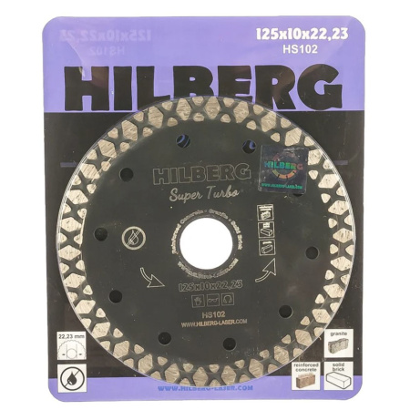 Картинка Круг алмазный супер турбо Черный 125х22,23х1,8 мм Hilberg