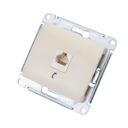 Картинка Розетка телефонная RJ11 в рамку Бежевая Systeme Electric GLOSSA
