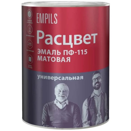 Эмаль Расцвет ПФ-115 универсальная 0,9 кг Белая Матовая