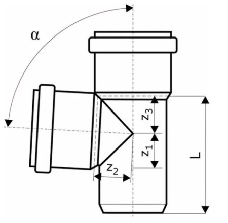 Картинка Тройник канализационный 45 град. 90х90 114200 Ostendorf