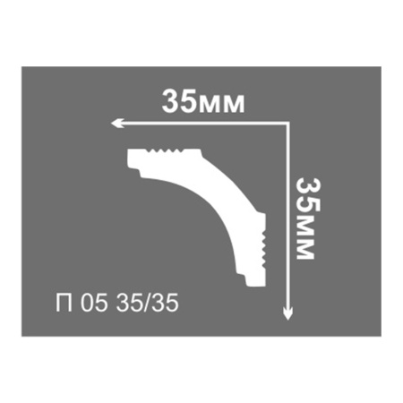 Картинка Плинтус потолочный Де-Багет П 05 35х35 длина 2 м