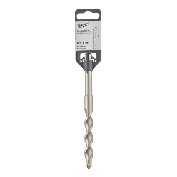 Картинка Бур 14х160 мм SDS-plus 2 грани CONTRACTOR Milwaukee