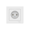 Картинка Schneider ATLASDESIGN Белая розетка без заземления в сборе ATN000140