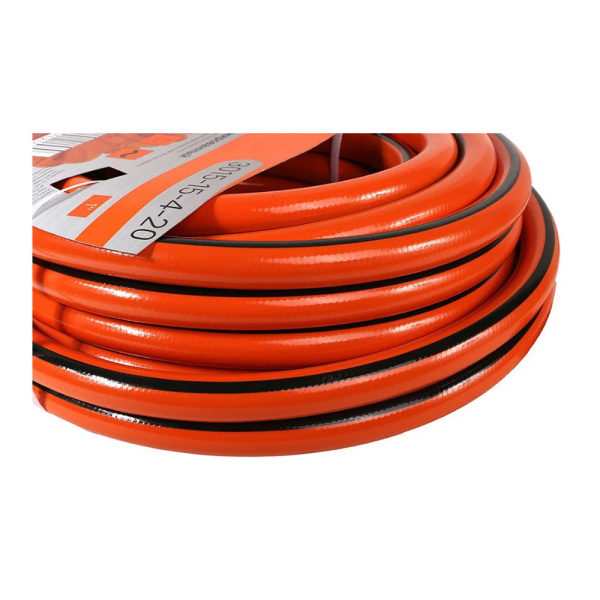 Картинка Шланг поливочный армированный 4-х слойный 1" 20 м Оранжево-черный Sturm