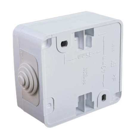Изображение Переключатель одноклавишный наружный IP44 Белый Systeme Electric ЭТЮД Картинка Переключатель одноклавишный наружный IP44 Белый Systeme Electric ЭТЮД