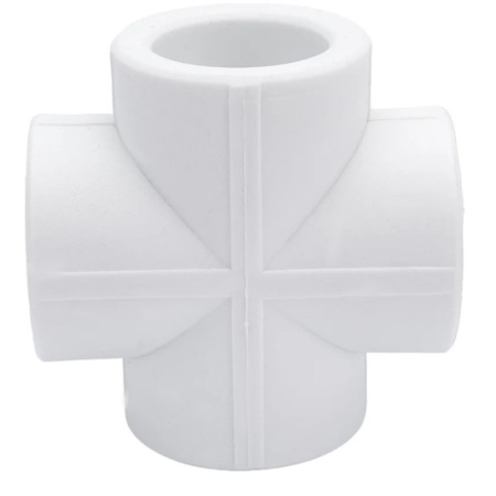 Картинка Крестовина 32 мм полипропиленовая PPR Белая Valfex