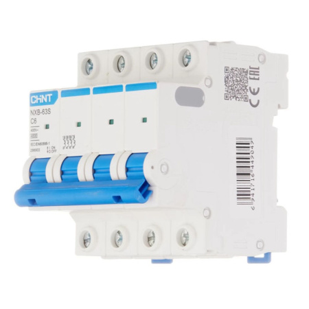 Картинка Выключатель автоматический 4п С 6А 4,5кА NXB-63S CHINT