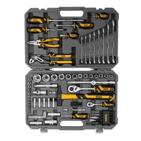 Картинка Набор инструментов 84 предмета пластиковый кейс Denzel