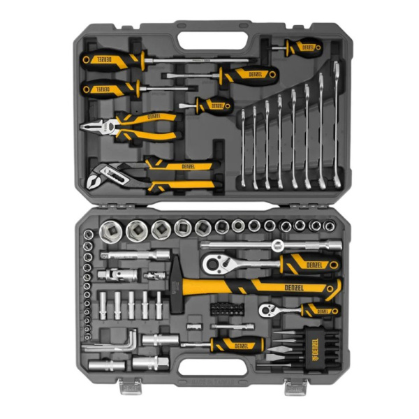 Картинка Набор инструментов 84 предмета пластиковый кейс Denzel