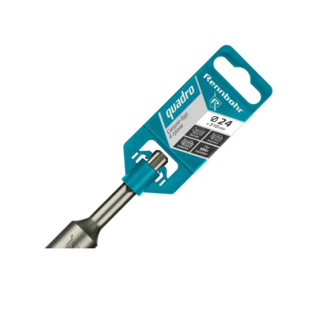 Картинка Бур 24х310 мм SDS-plus 4 грани RENNBOHR Quadro