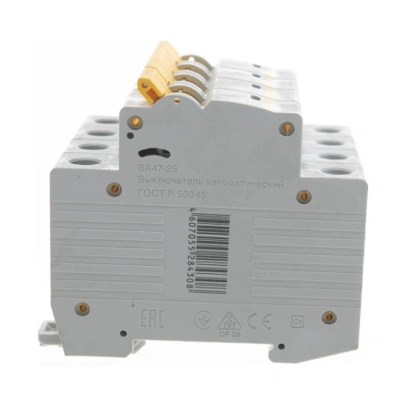 Картинка Выключатель автоматический 4п 10А С ВА47-29 4.5кА IEK