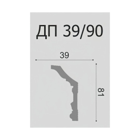Картинка Плинтус потолочный ДП 39/90 39х81 мм 2 м Де-Багет