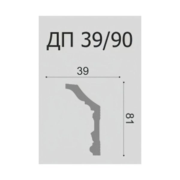 Картинка Плинтус потолочный ДП 39/90 39х81 мм 2 м Де-Багет