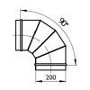 Картинка Отвод для круглых воздуховодов оцинкованная сталь Ø 200 мм 90°