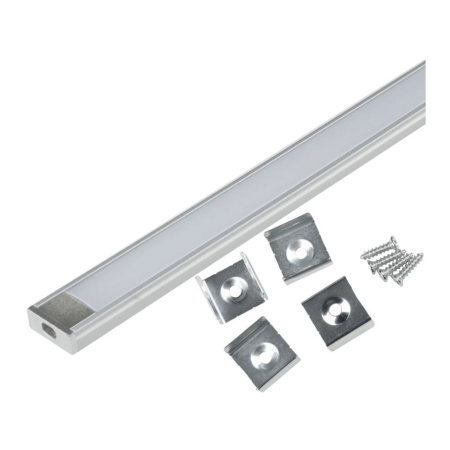 Профиль накладной для светодиодной ленты 12х15.5х2000 мм Uniel SILVER/FROZEN 200POLYBAG UFE-K10