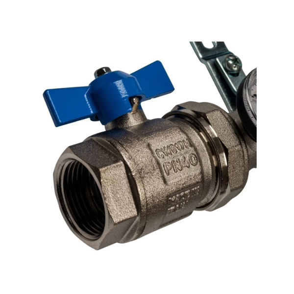 Картинка Коллектор НЕРЖ 2 выхода с кранами воздушниками расходомерами STOUT