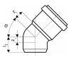 Картинка Отвод канализационный 90х15 градусов 114100 Ostendorf