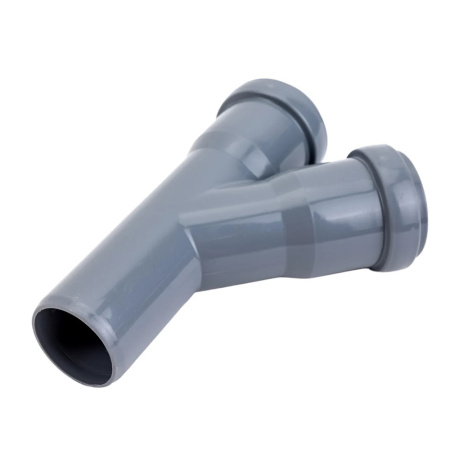 Картинка Тройник 32х32/45° для внутренней канализации Серый Политэк
