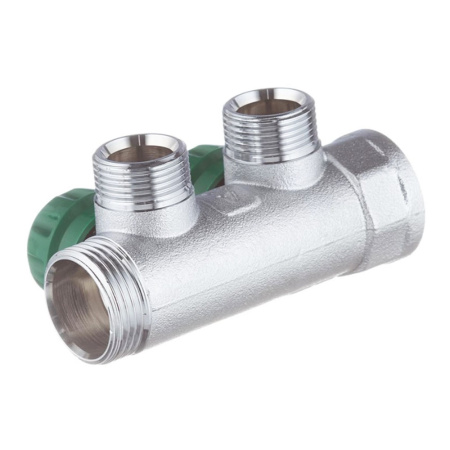 Картинка Коллектор регулирующий 1" 2 выхода 3/4" EK евроконус STOUT