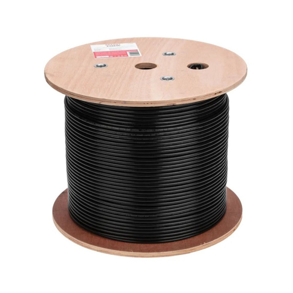 Картинка Кабель интернет витая пара U/UTP CAT 6 PE 23AWG Cu 0,57 мм Черный REXANT