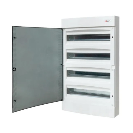 Картинка Щит распределительный навесной Unix прозрачная дверь 4х18 72 модуля 651x396x112 IP40 EKF